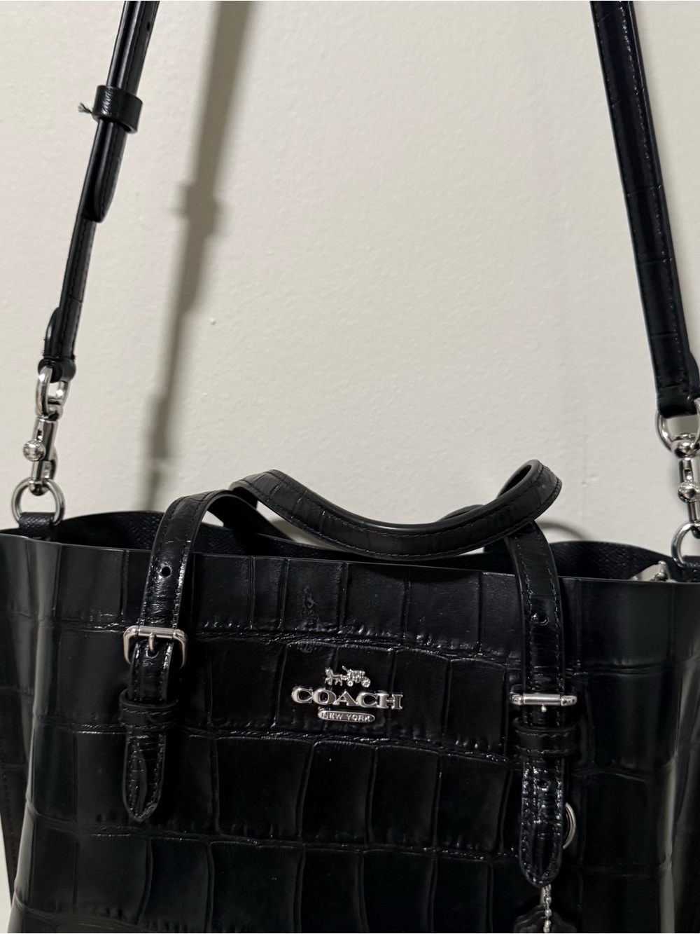 COACH Black Croc Embossed Mollie Tote Bag
25 with straps - Picture 10 of 14